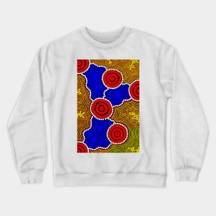 Aboriginal Art - Circles And Dots Crewneck Sweatshirt